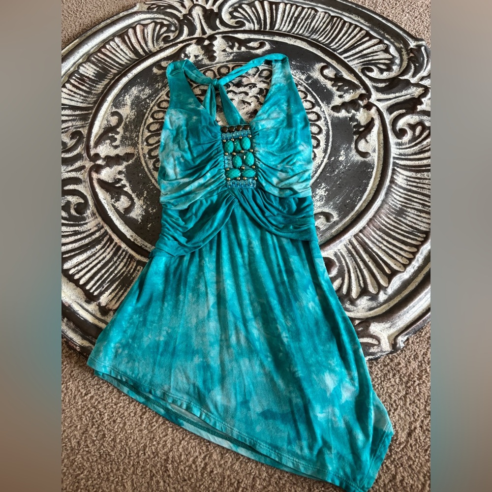VINTAGE Y2K VENUS Turquoise TOP Small S